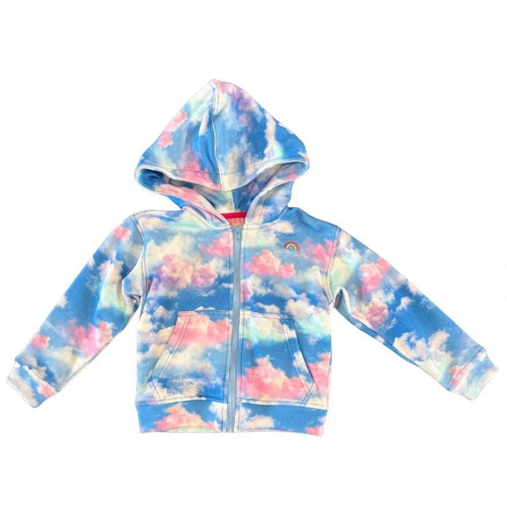Terez Cotton Candy Cloud Oversized Hoodie Girls size 4 NWT - Picture 2 of 2